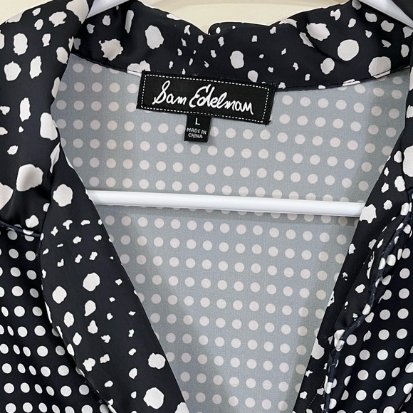 Sam Edelman Black White Multi-size Polka Dot Sleep Shirt - Picture 3 of 7
